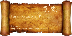 Tarr Kristóf névjegykártya