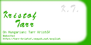 kristof tarr business card